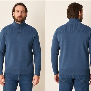 Banana Republic Sweater Mens Large Blue Knit Cotton Pullover